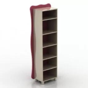 Office Wooden High Cabinet 3d model