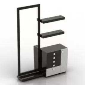 Black Wooden Office Bookcase 3d model