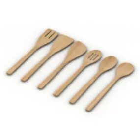 Wooden Food  Utensils 3d model