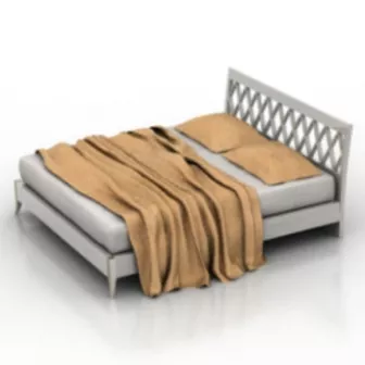 White Double Bed 3d model White Double Bed 3d model