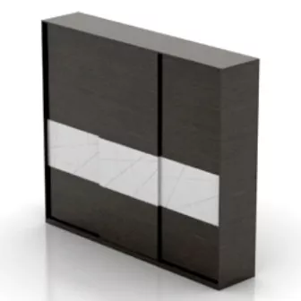 Black Wood Closet Furniture 3d model