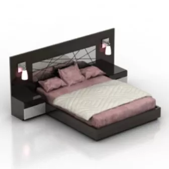 Deluxe Double Bed 3d model Deluxe Double Bed 3d model