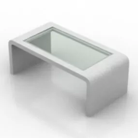 Transparent White Coffee Table 3d model