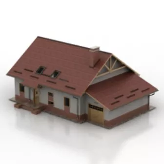 Small Log Cabin Building 3d model