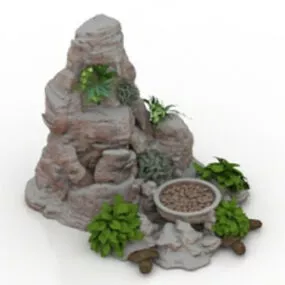Outdoor Rock Garden 3d model
