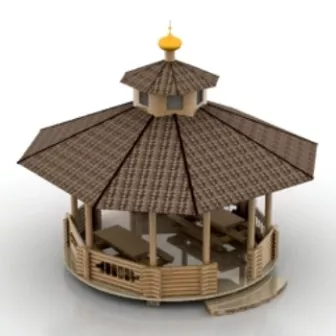 Outdoor Rectangular Pavilion 3d model