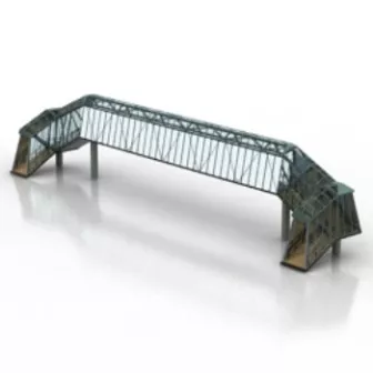 Dual Bridge Curved Structure 3d model