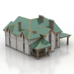 Green Villa Building 3d model