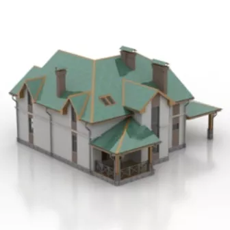 Green Villa Building 3d model Green Villa Building 3d model