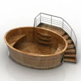 Brown Marble Structure  Pool 3d model