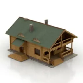 European Wooden House Design 3d model