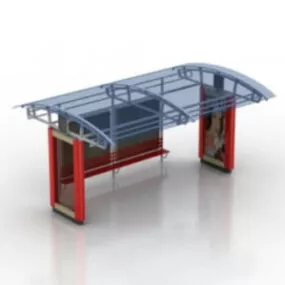 Modern West Bus Station 3d model