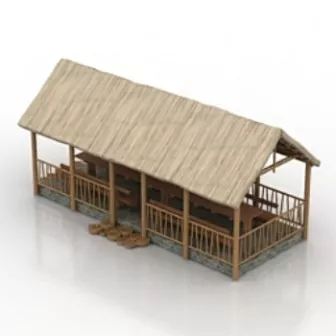 Ancient Chapeng Wooden House 3d model Ancient Chapeng Wooden House 3d model