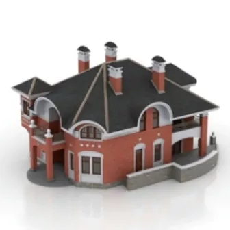 European Villa Building 3d model European Villa Building 3d model