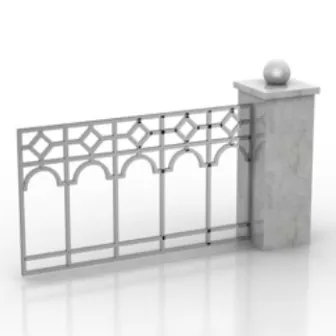 Old Fence Panel 3d model