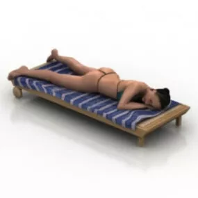 Woman Sunbathing Character 3d model