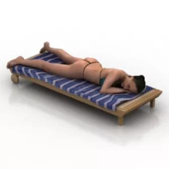 Woman Sunbathing Character 3d model Woman Sunbathing Character 3d model