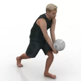 Man Playing Volleyball Character 3d model