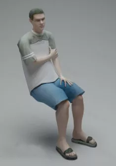 T-shirt Men Sitting Character 3d model T-shirt Men Sitting Character 3d model