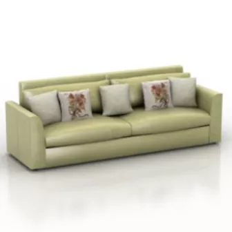 Green Sofa with Pillow Furniture 3d model Green Sofa with Pillow Furniture 3d model