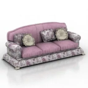 Noble Purple Sofa 3d model