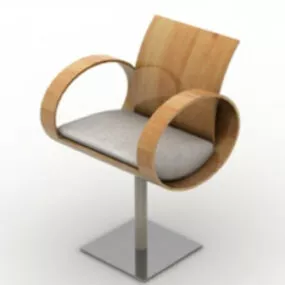 Solid Single High Stool Chair 3d model