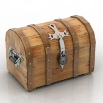 Old Chest Treasure Box 3d model