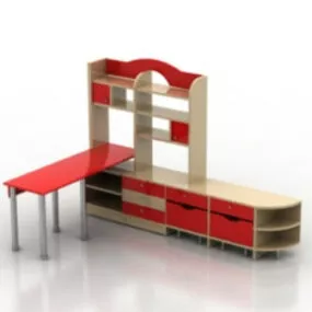 Red Wedding Room Furniture Combined 3d model