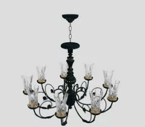 European Crystal Style Chandelier 3d model