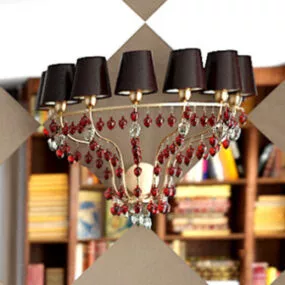Golden Crystal Pendant Lamp 3d model
