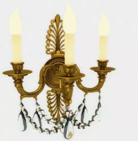 Vintage Metal Crystal Wall Lamp 3d model