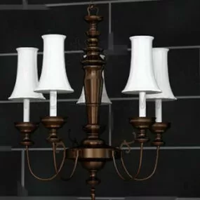 European Retro Chandelier Style 3d model