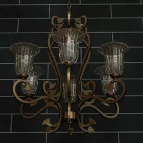 Retro Metal Frame Chandelier 3d model