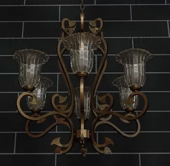 Retro Metal Frame Chandelier 3d model Retro Metal Frame Chandelier 3d model