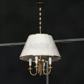White Shade Chandelier 3d model