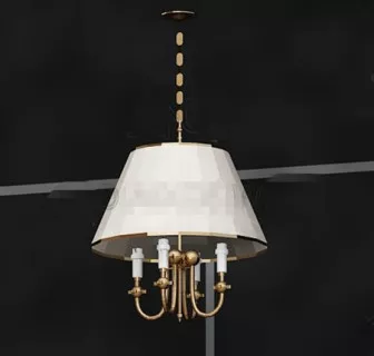 White Shade Chandelier 3d model White Shade Chandelier 3d model