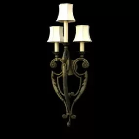 European Style Metal Frame Wall Lamp 3d model