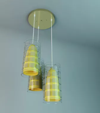 Yellow Stripes Chandelier 3d model Yellow Stripes Chandelier 3d model