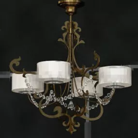 Ornate Decorated Metal Frame Pendant 3d model