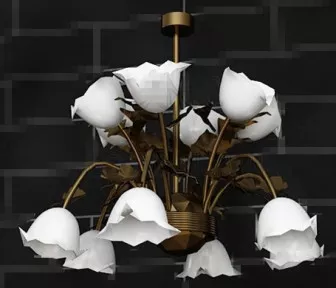White Lily Potted Metal Pendant 3d model White Lily Potted Metal Pendant 3d model