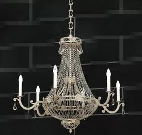 Crystal Curtains Candles Pendant 3d model