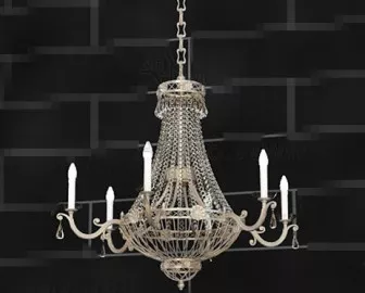 Crystal Curtains Candles Pendant 3d model Crystal Curtains Candles Pendant 3d model