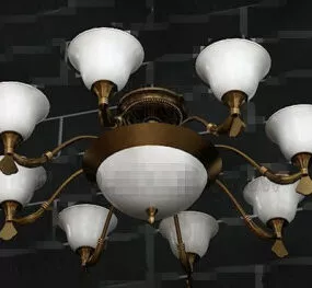 White Petal-style Metal Frame Pendant 3d model