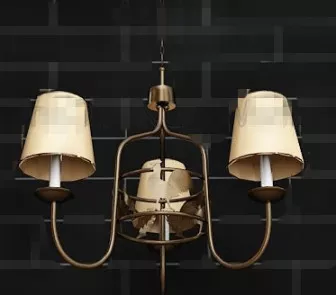 Yellow Lampshade Metal Frame Pendant 3d model Yellow Lampshade Metal Frame Pendant 3d model