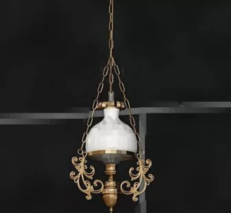 Gold Carved Decorated White Pendant 3d model Gold Carved Decorated White Pendant 3d model