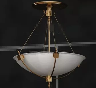 White Disc Metal Chain Pendant Lamp 3d model White Disc Metal Chain Pendant Lamp 3d model