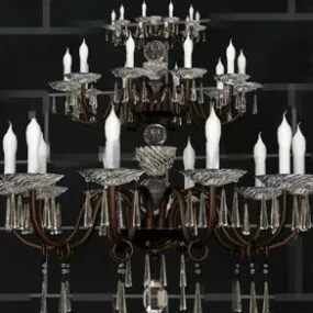 Crystal Candlestick Metal Chain Pendant 3d model