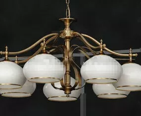 White Shade Metal Pendant Lamp 3d model
