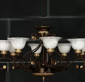 White Metal Pendant Lamp 3d model