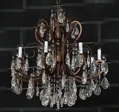Metal Chain Crystal Chandelier 3d model